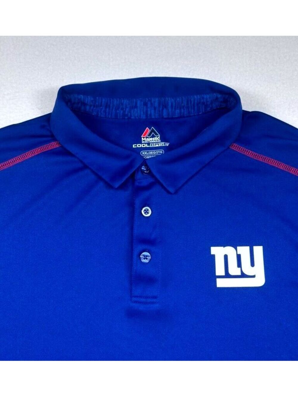 Majestic Men's New York Giants NFL Cool Base Performance Polo Size XXL